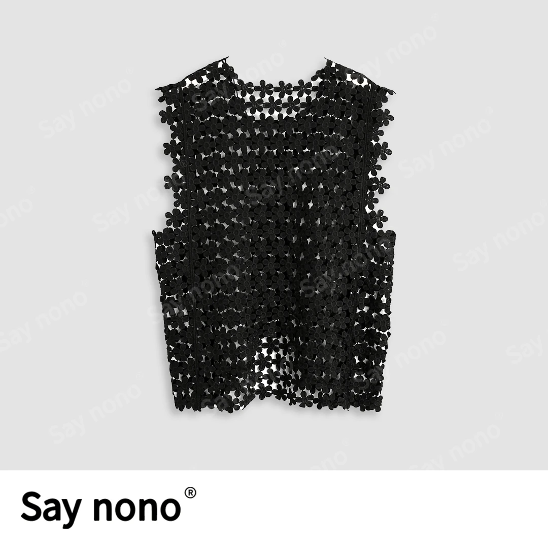 懒猫nono│Saynono 优雅女人＿镂空小花背心/XX25925919