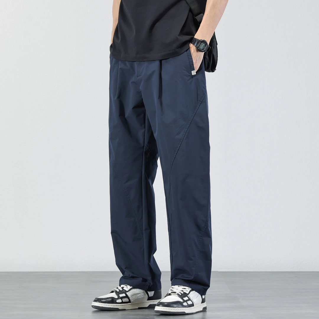 户外三防休闲裤男2025年夏季新款宽松直筒冰丝裤潮流松紧腰速干裤