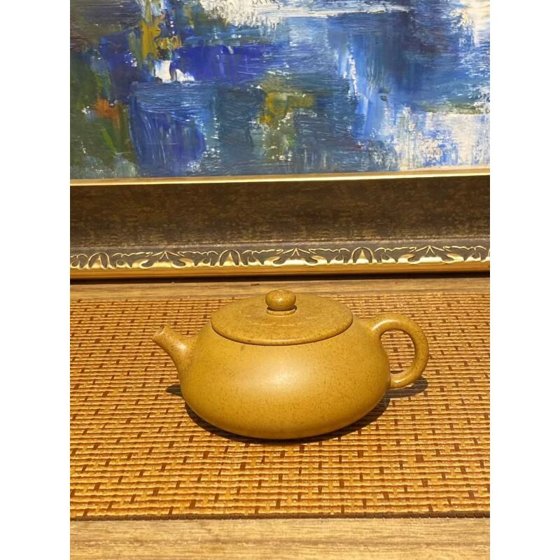 高温柴烧菱花石瓢紫砂壶