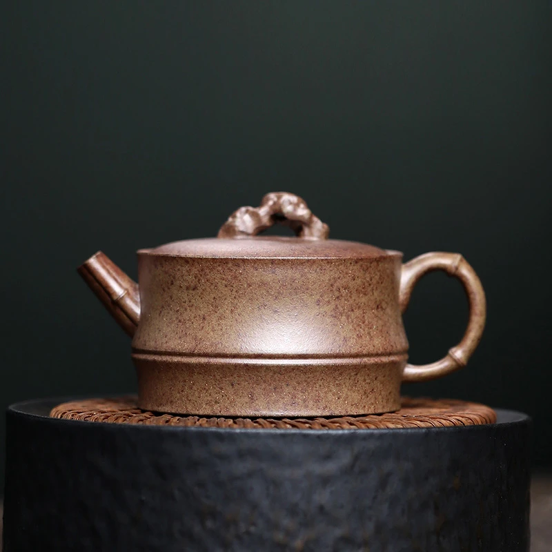 大吉羊柴烧 宜兴紫砂壶茶壶 本山绿泥高风亮节140ml庄勤英