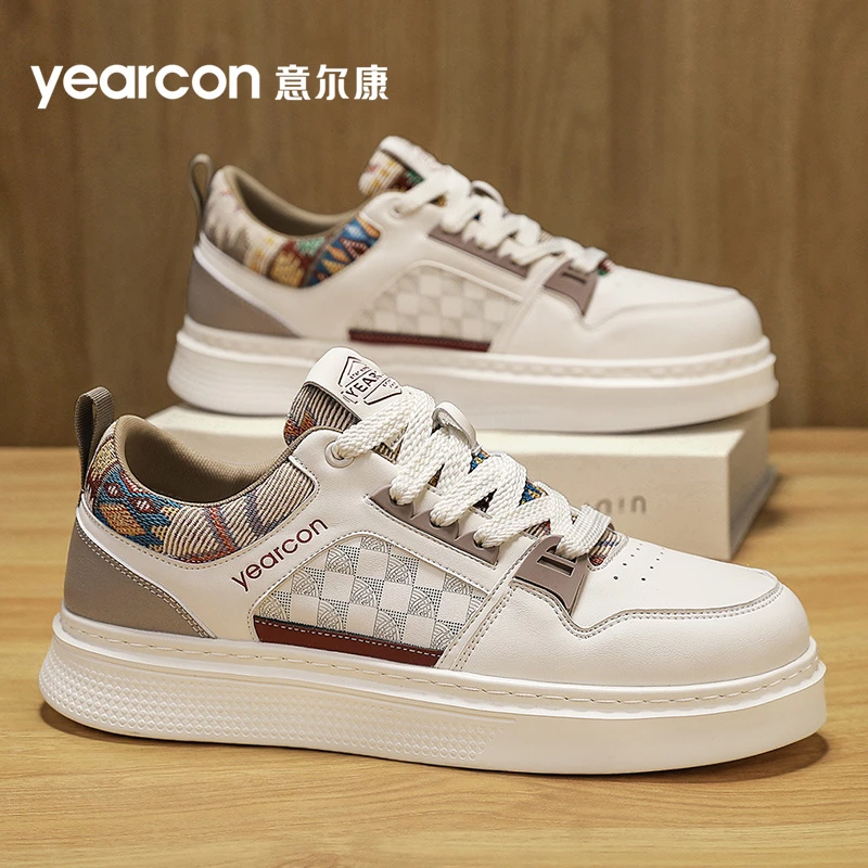 意尔康板鞋男款2025新款秋季轻便软底小白鞋男士高级感百搭休闲鞋