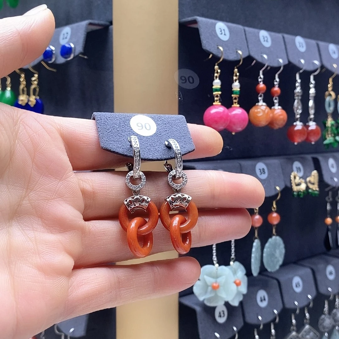 翡翠未镶嵌耳饰耳饰