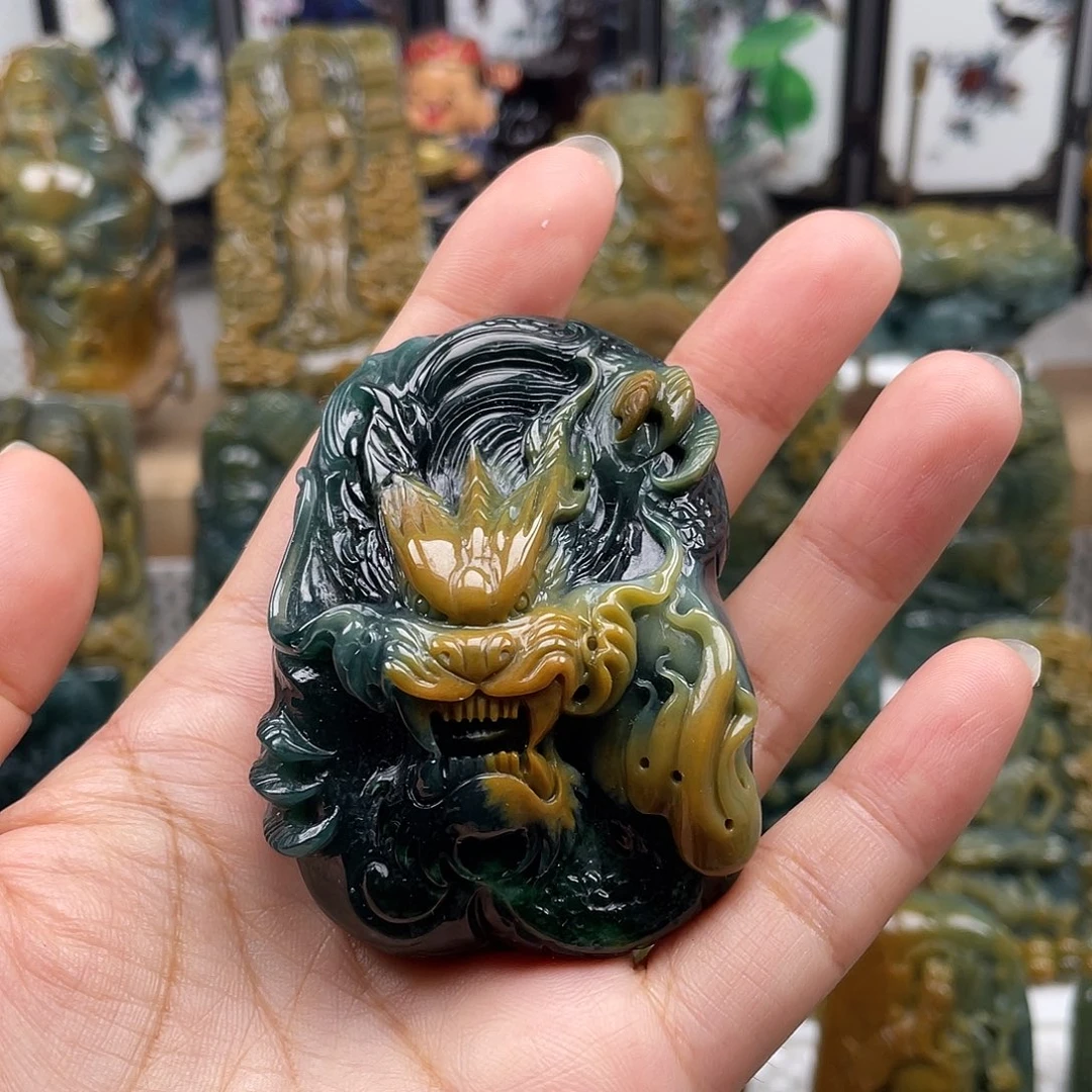 翡翠未镶嵌颈饰天然翡翠a货龙
