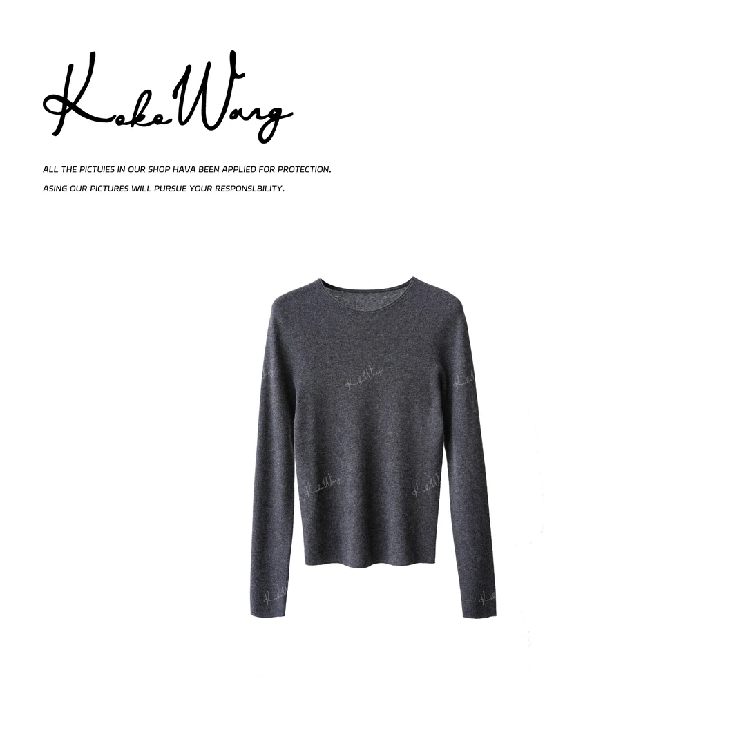 KOKO WANG秋冬时尚超细美丽诺羊绒羊毛混纺打底针织衫N2925H18Z01