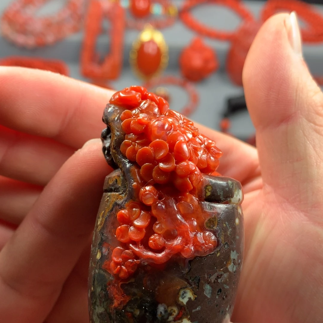 南红玛瑙未镶嵌1打造老南红花瓶