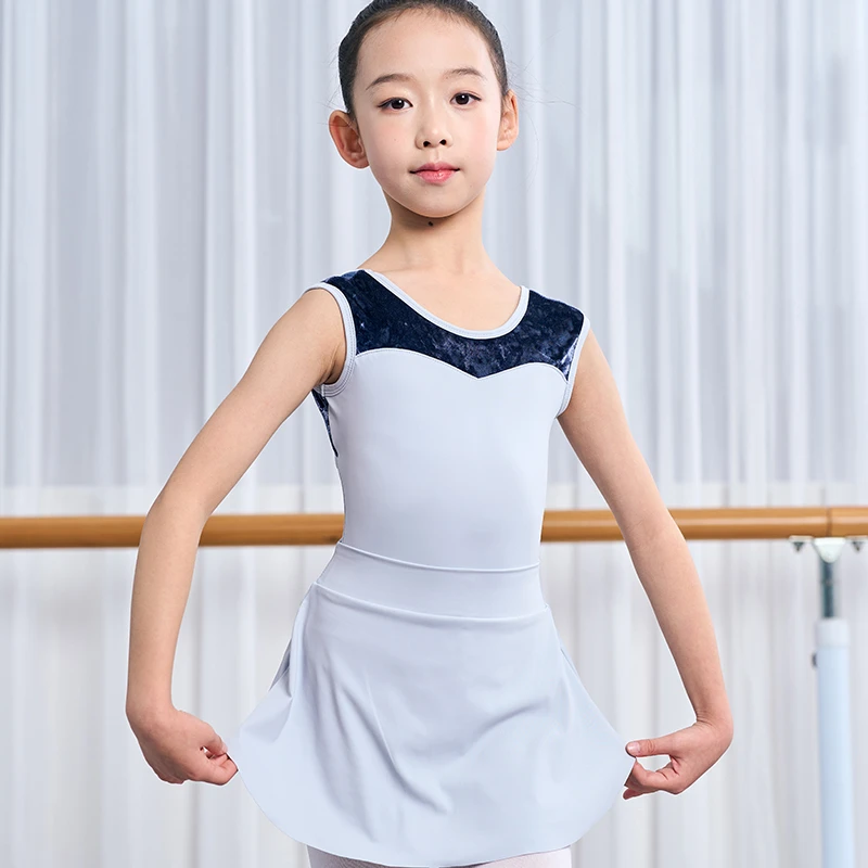 儿童舞蹈服女短袖春夏季新款芭蕾舞练功服女童体操服中国舞连体服