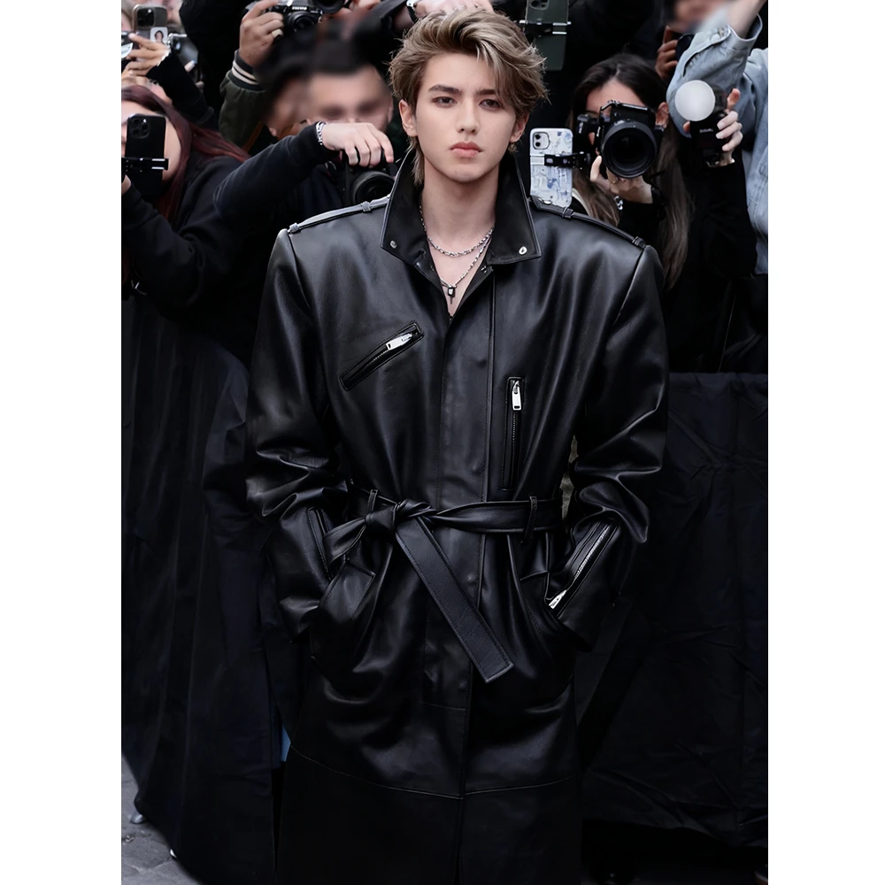 IGTV2025秋冬轻奢痞帅男外套高级感拍照必备网红洋气炸街皮风衣