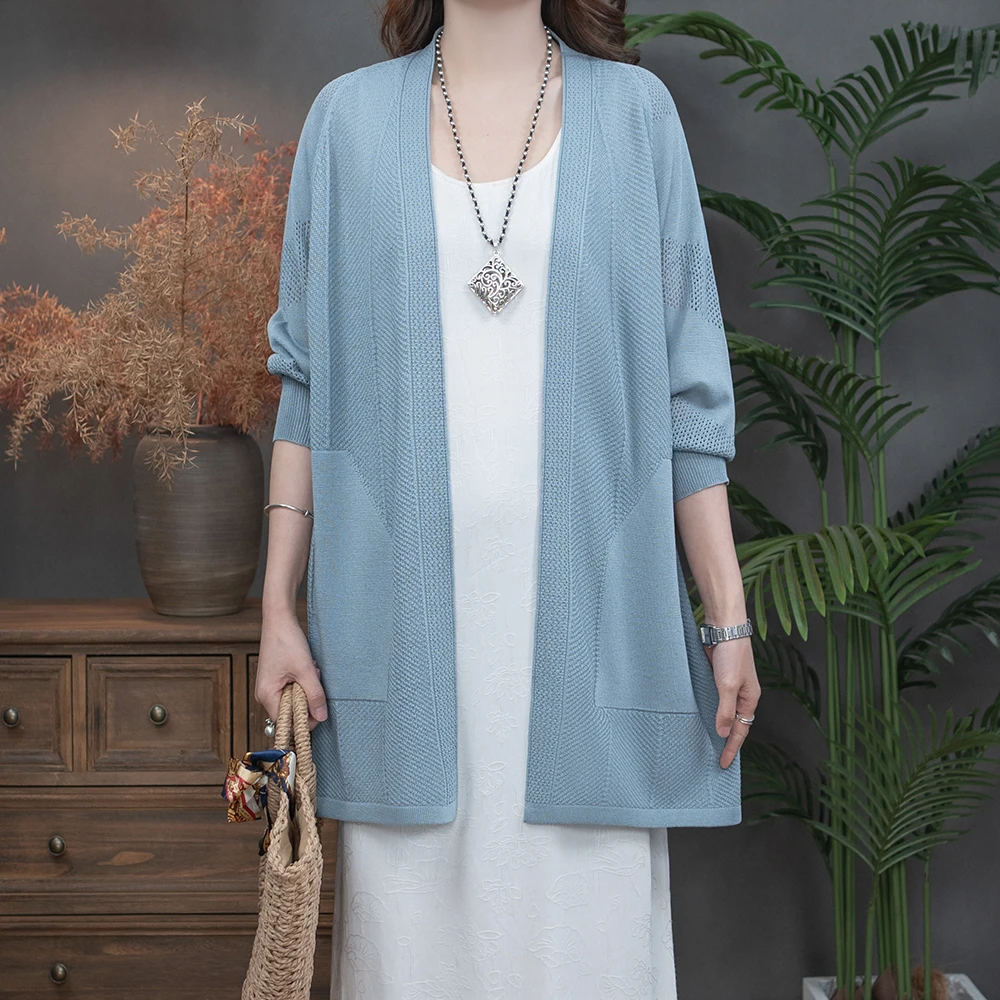 2025夏季新款时尚大码针织百搭宽松开衫外套2502-141-3
