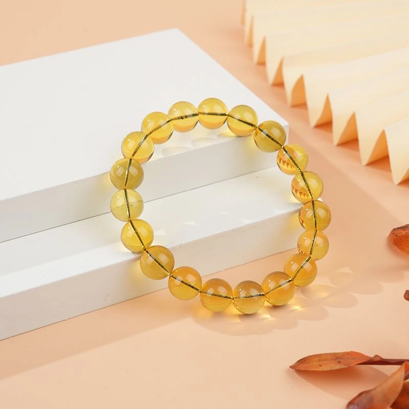 心悦印天然珠宝A01506琥珀蓝珀圆珠手串多样性发一）