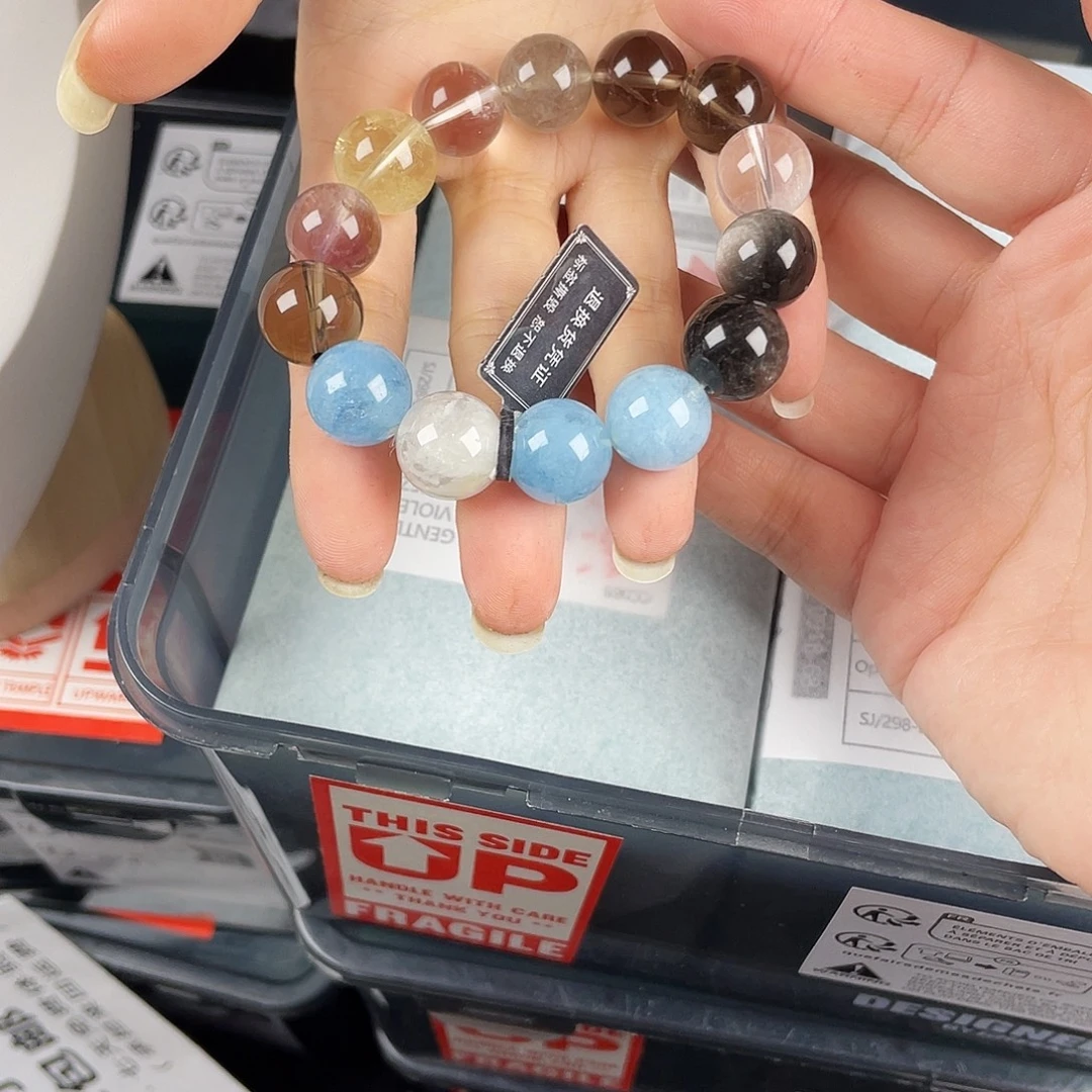 水晶手串银S925镀金镶嵌