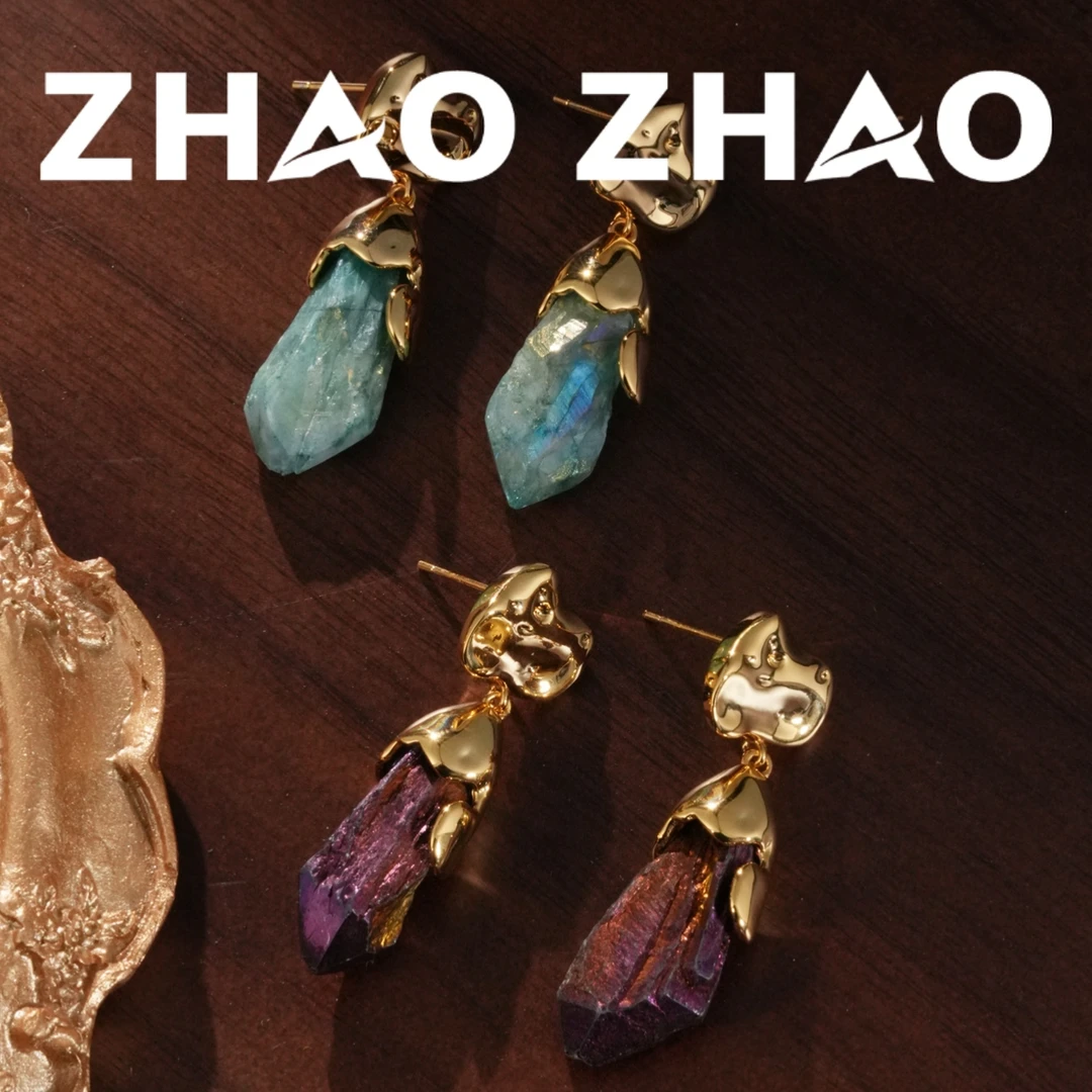 铜合金耳饰 「暮染烟岚」春夏耳环清凉简约时尚耳饰通勤百搭