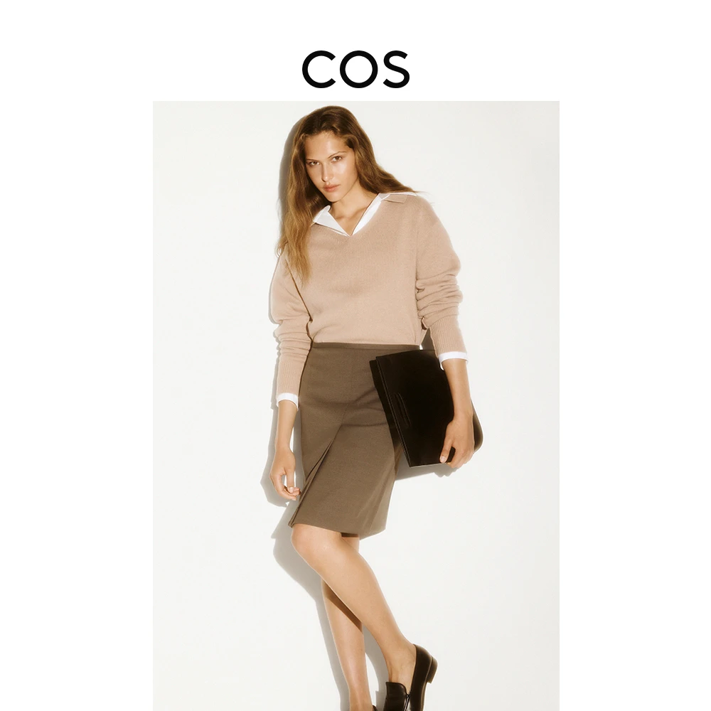 COS女装 标准版型Polo领美利奴羊毛针织衫2025秋季新品1296700002
