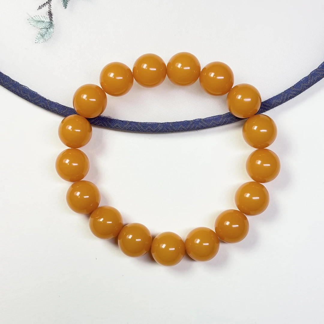 W031 手工雕刻  时尚百搭 纯色圆珠手串12mm