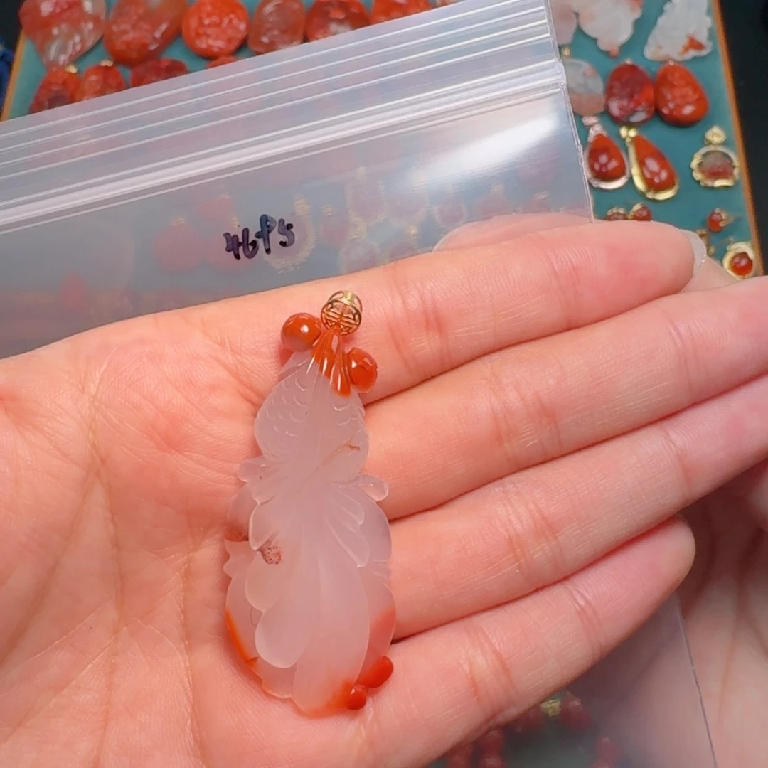 南红玛瑙南红18K金镶嵌