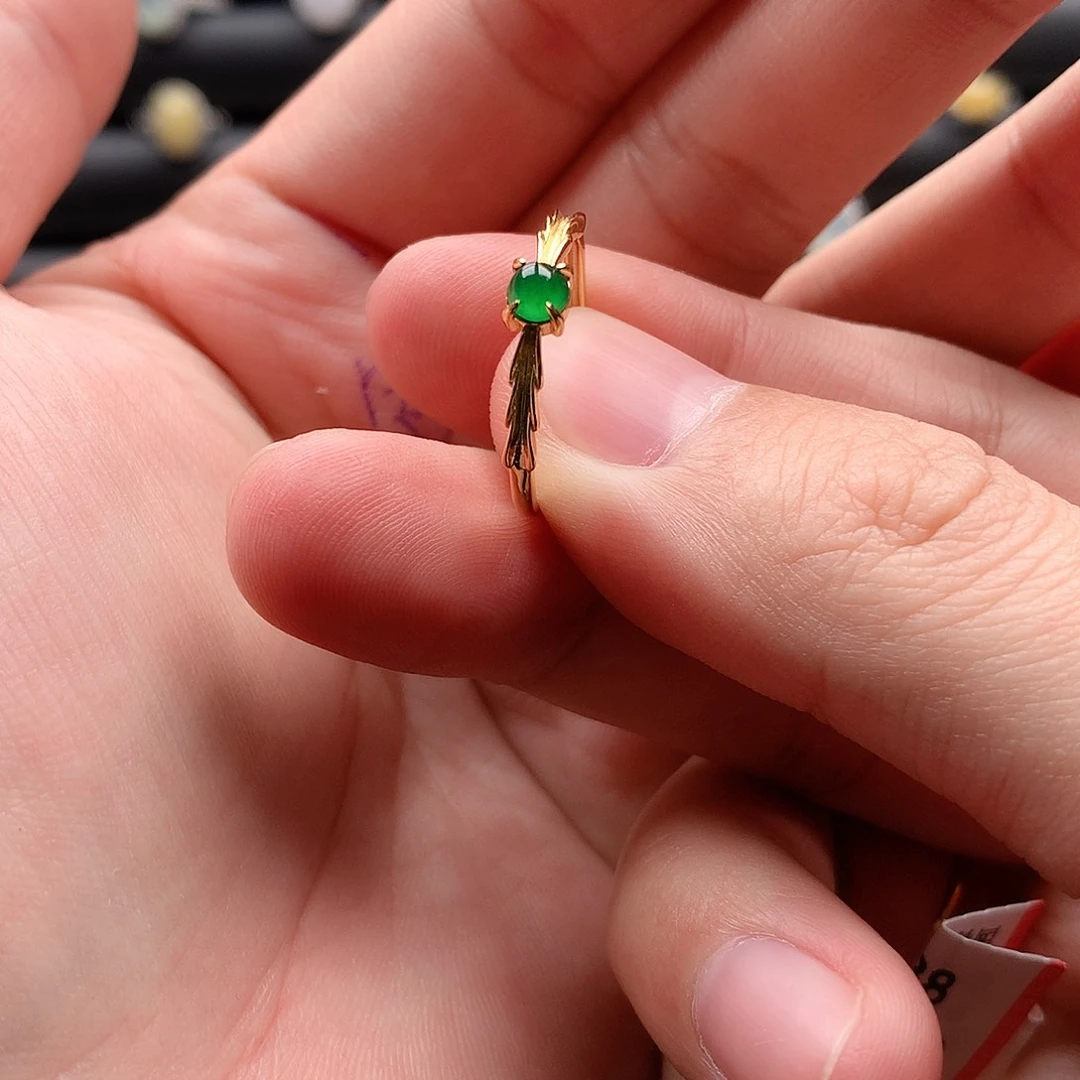 翡翠戒指银S925镶嵌0058