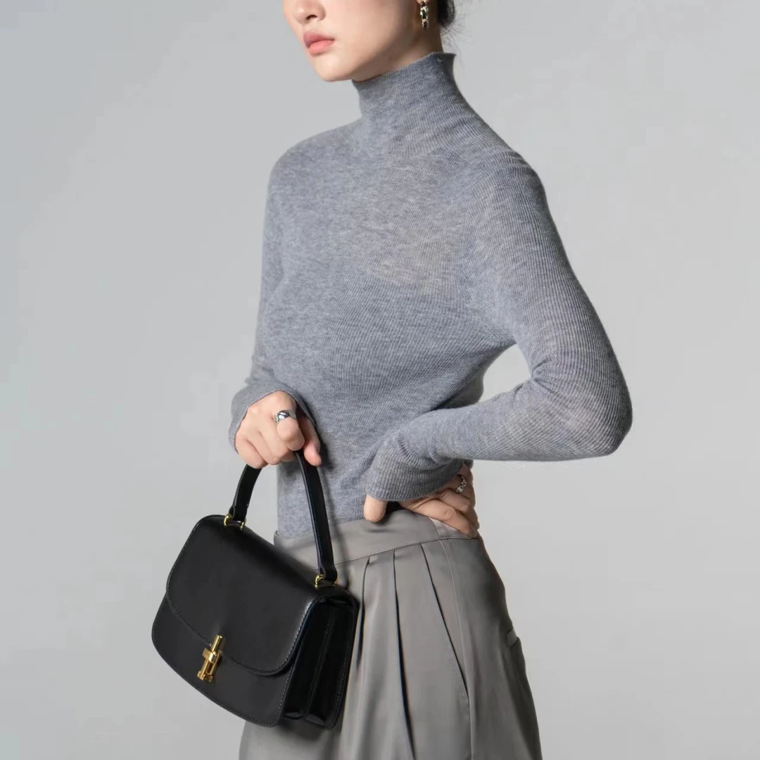 宝丫轻奢 女式时尚简约气质经典翻盖单肩包B6098