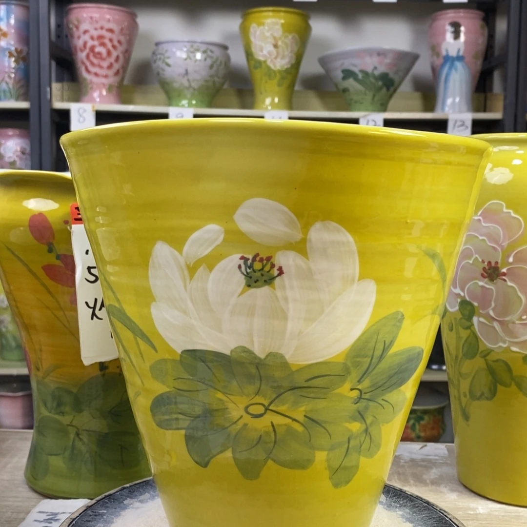 景德镇手工手绘陶瓷花盆
