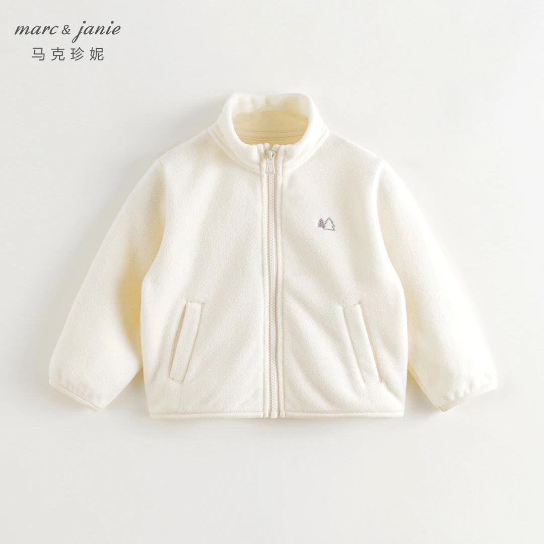 马克珍妮男女童双面摇粒绒立领外套儿童时尚外套秋冬新款241503