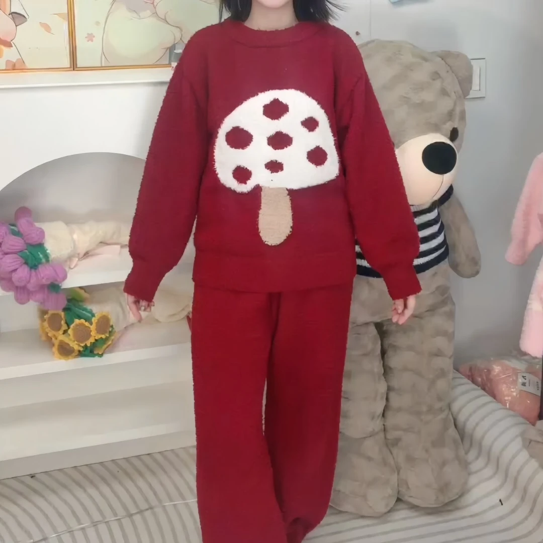 【亲子装居家服】秋冬季新款半边绒保暖家居服睡衣套装儿童男女通用