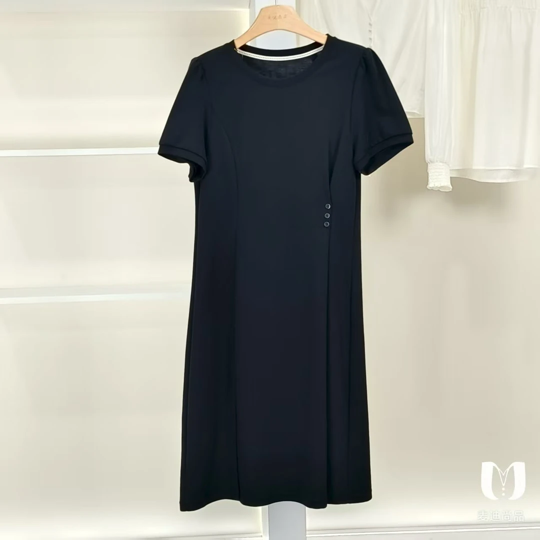 麦迪尚品【虫】5071182 夏季简约舒适短袖连衣裙品牌撤柜女装