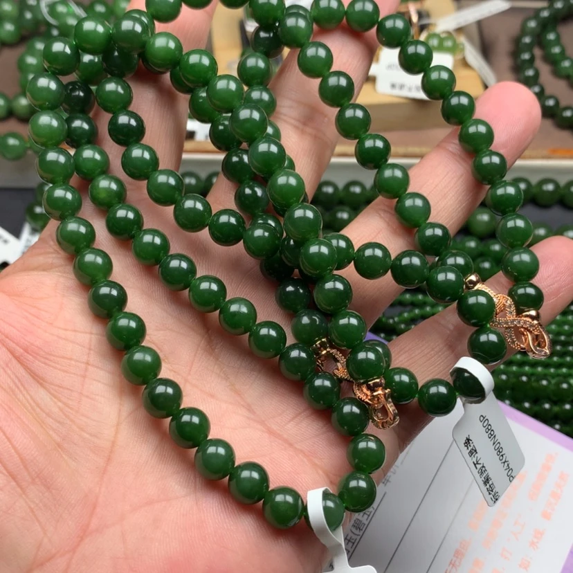 【闪购商品】颈饰未镶嵌和田玉（碧玉）荟*8