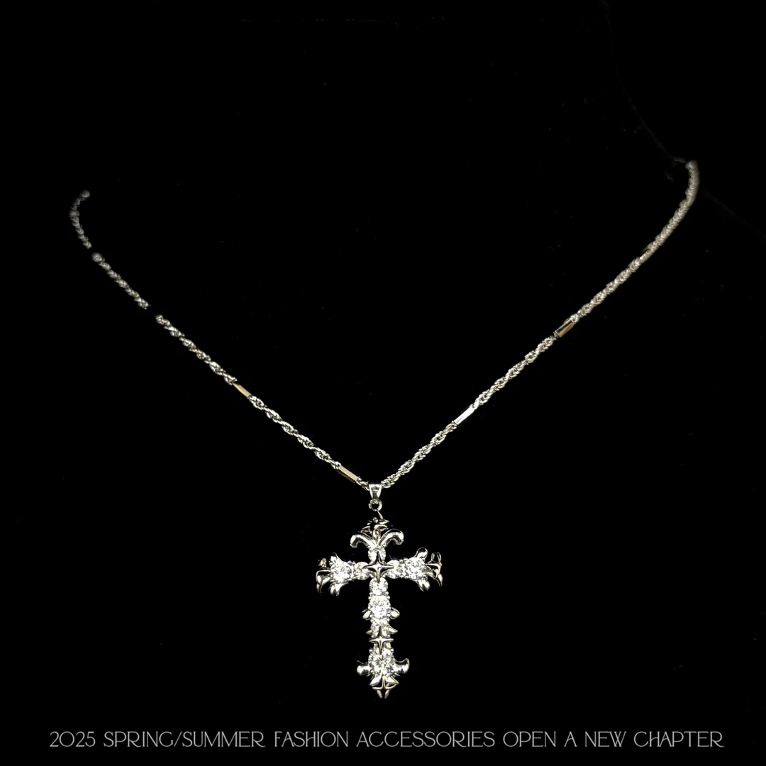 铜合金项链 镀白金 2025款C2692【星夜十字】BOBAOLI 项链