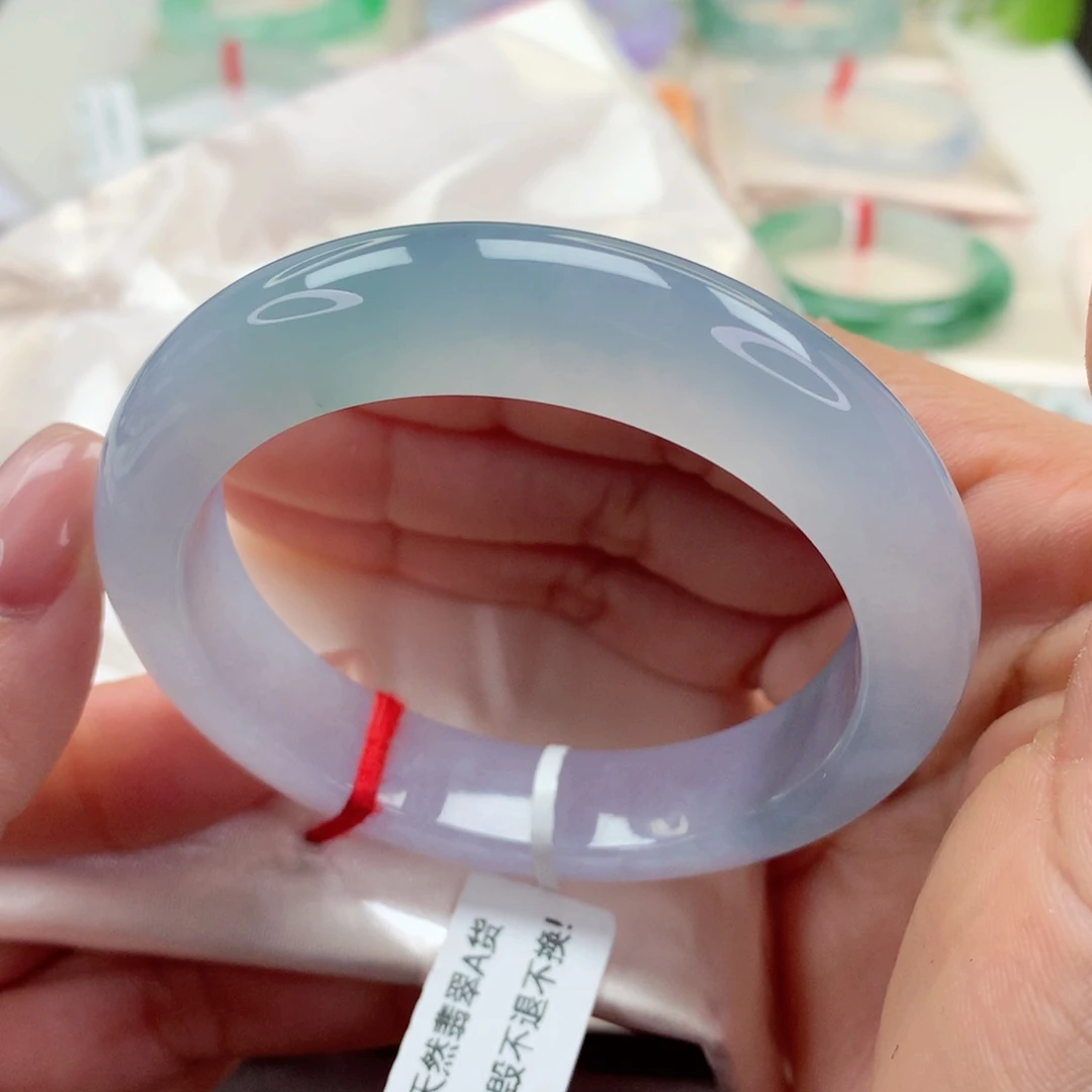 未镶嵌手镯翡翠55.3莫奈花园 冰胶共存