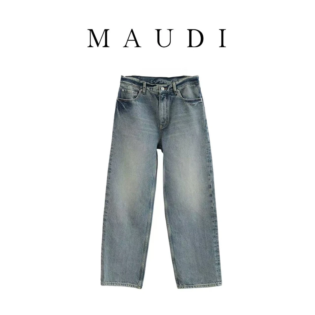 MAUDI【加州牛仔裤经典款】春夏服装经典百搭直筒牛仔裤6728