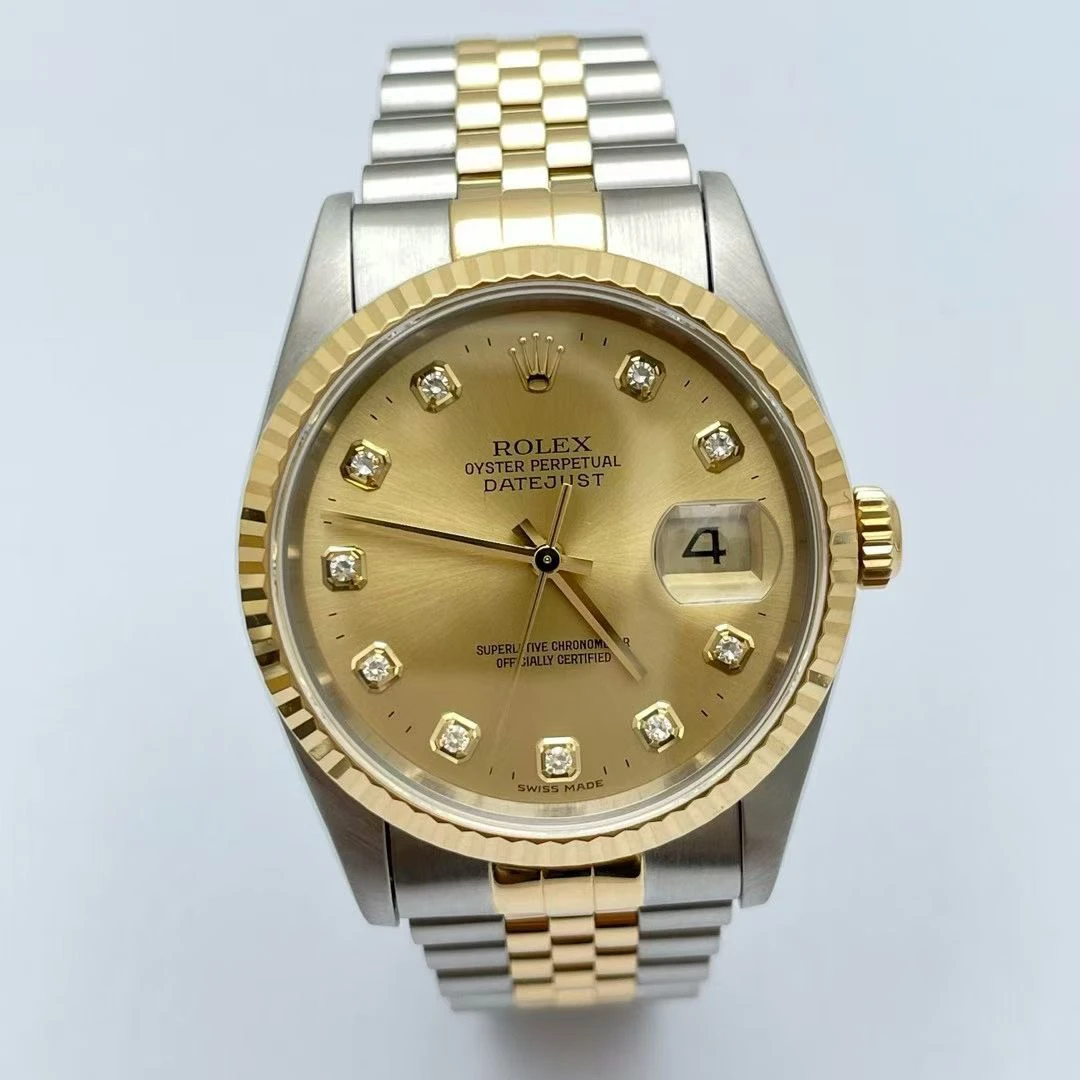 95新 Rolex/劳力士 金钻日志/16233/36表径/间18K黄金/95新/单表