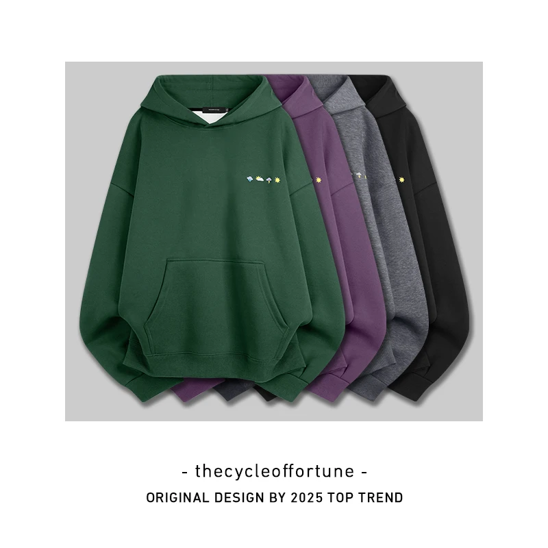 棉花糖400g云朵重磅卫衣休闲秋冬保暖长袖刺绣百搭款X25WY0003男