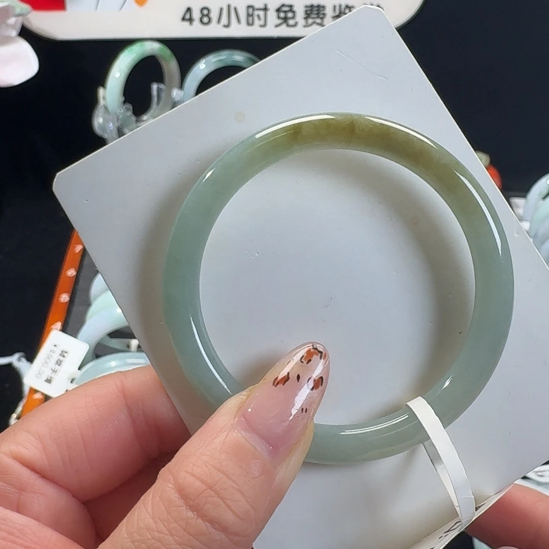 ╮***╭翡翠未镶嵌手镯53圆条手镯