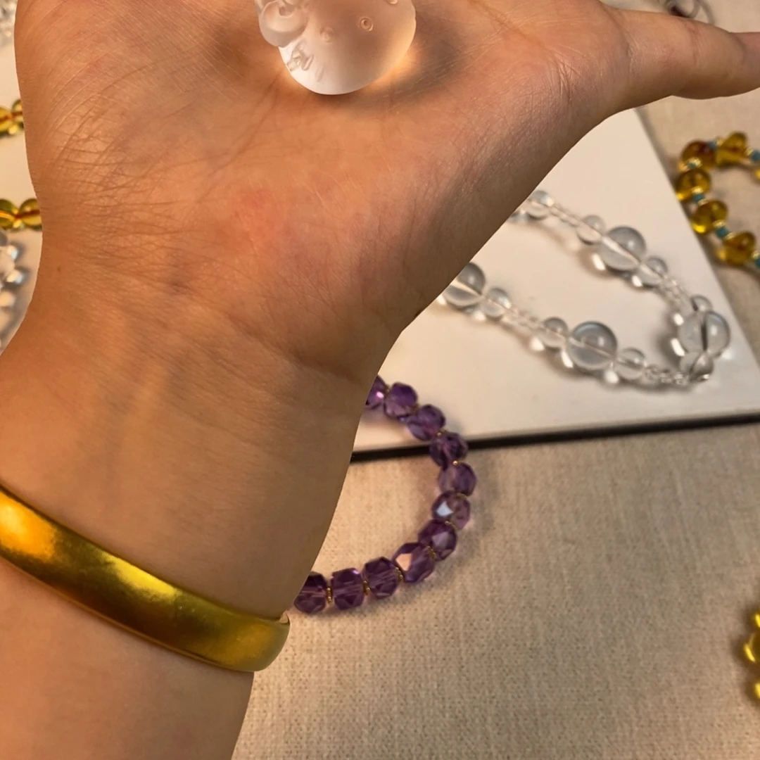 水晶手串未镶嵌手串白水猫猫头