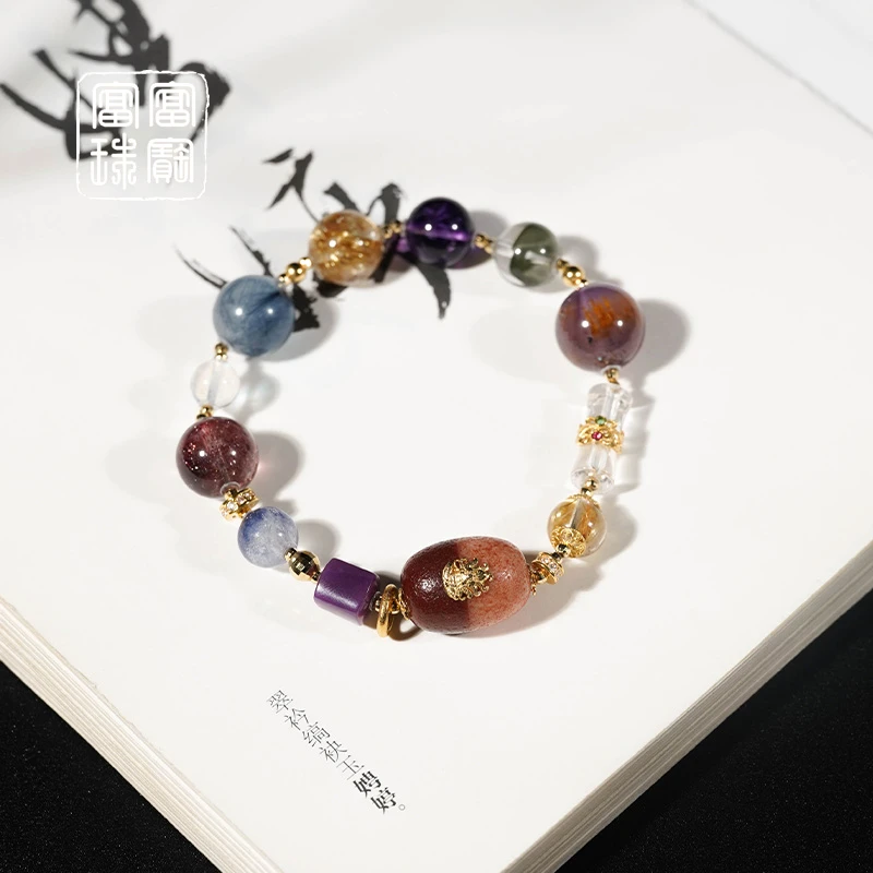 【百好】富富珠宝  水晶18K金气质百搭手串 （天然珠宝多样性发）