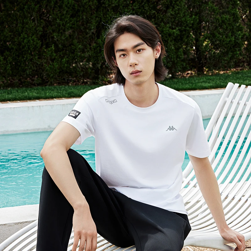 Kappa卡帕短袖GARA系列男夏防晒运动复古T恤凉感休闲半袖