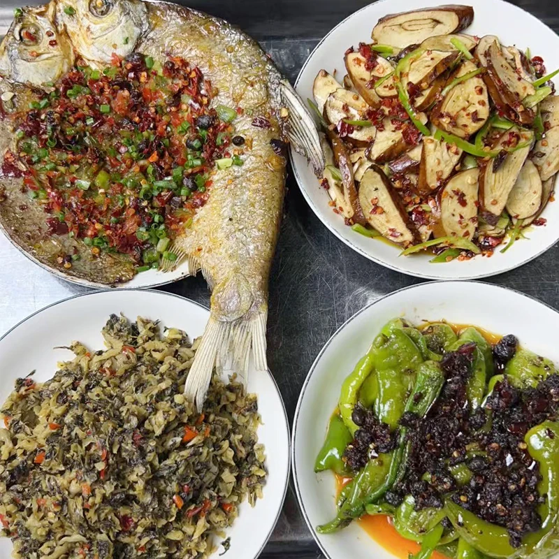 湖北家常菜組合套餐(武昌鱼 火腿 苦瓜萝卜盐菜)