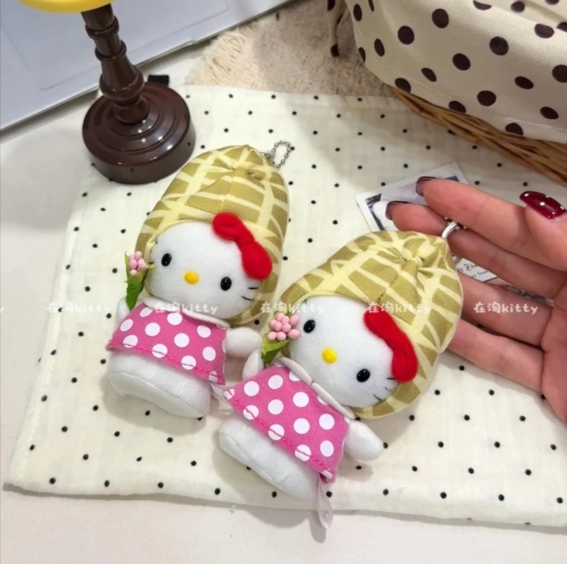 高版本中古可爱波点花生hellokitty包包挂件挂饰毛绒挂件
