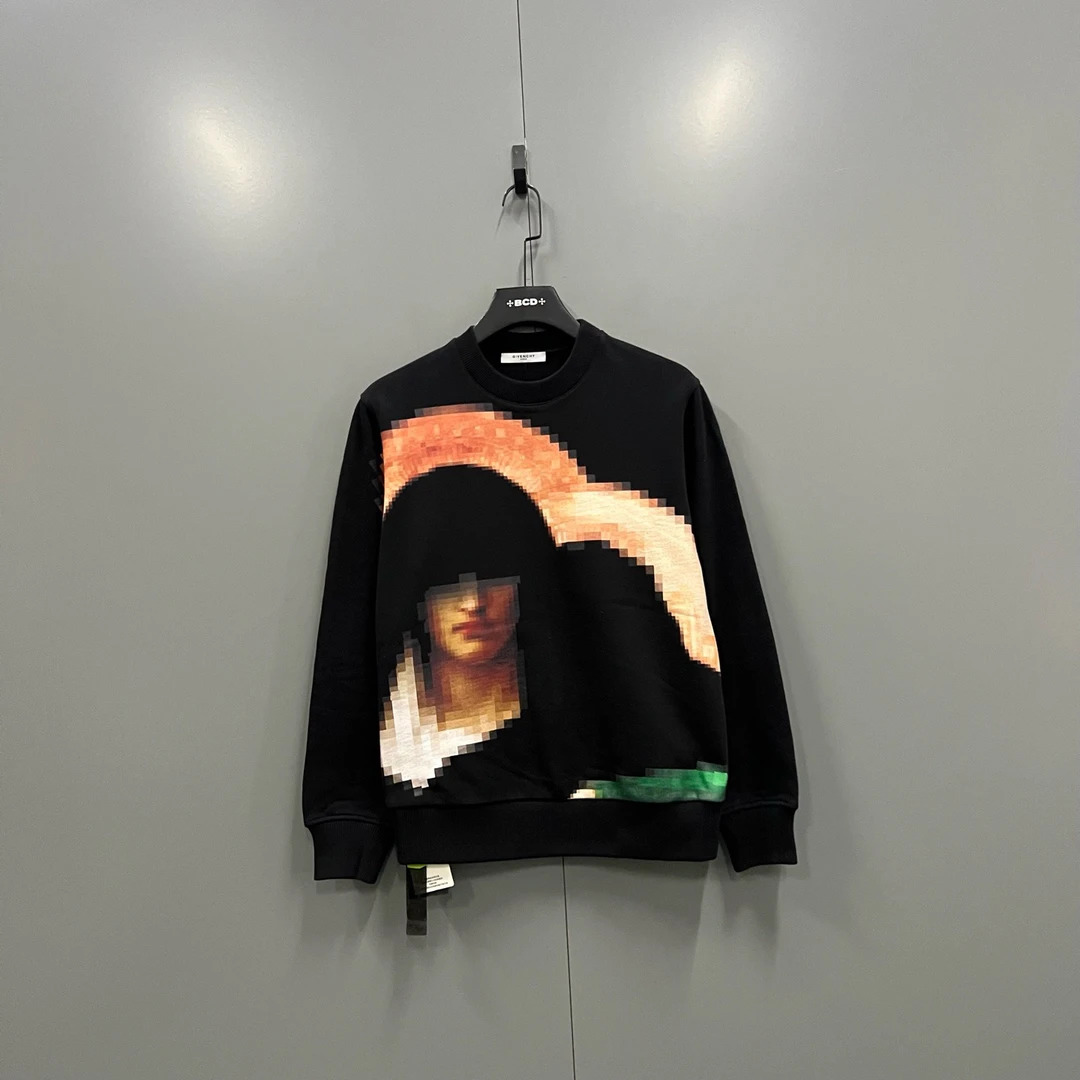 95新 Givenchy/纪梵希 (ll) 马赛克人物印花卫衣 XS码/609749