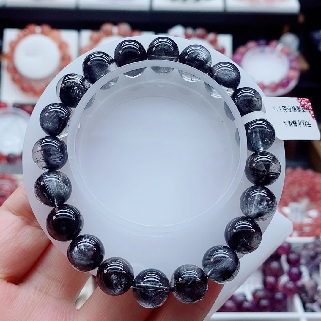 水晶手链未镶嵌黑银钛
