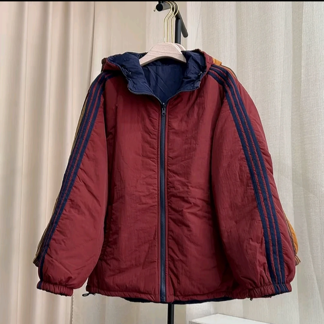 时尚显瘦百搭可双面穿薄棉外套