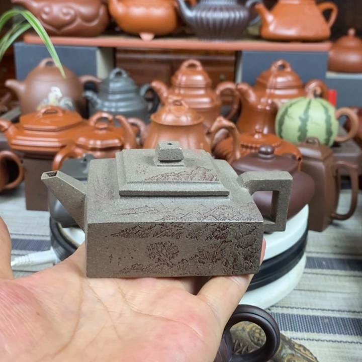 茶壶紫砂方山逸士120cc原矿特高温老青段