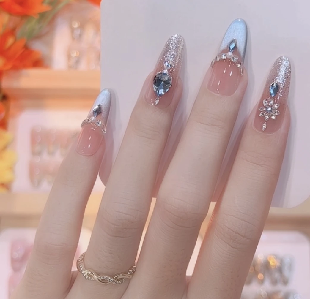 【赛里木湖】手工穿戴甲10片装可拆卸宠粉爆款气质美甲贴W