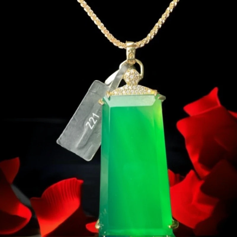 Z21高端绿色无事牌吊坠