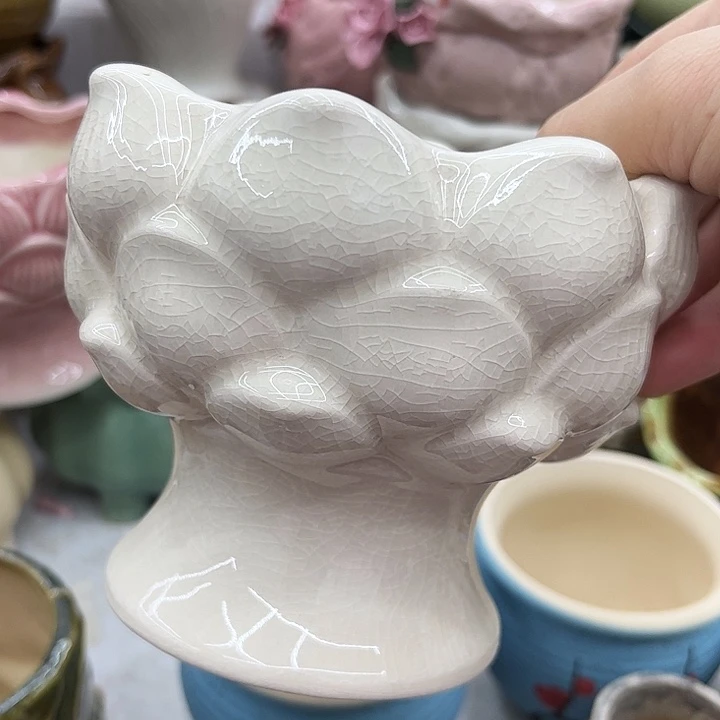 多肉绿植陶瓷花盆9.9包邮，有孔