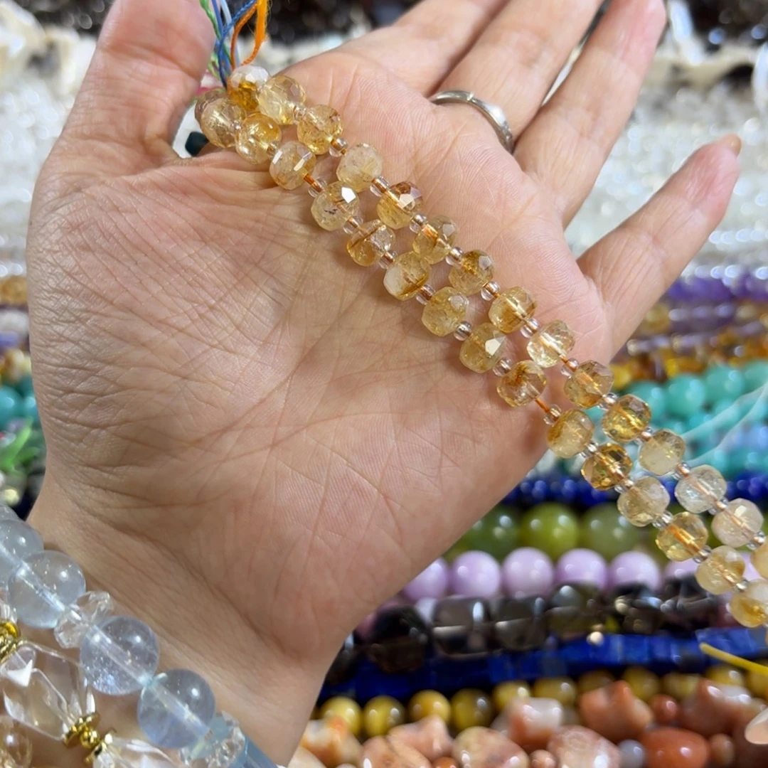 玛瑙/玉髓未镶嵌珠宝半成品天然黄塔车轮卡7