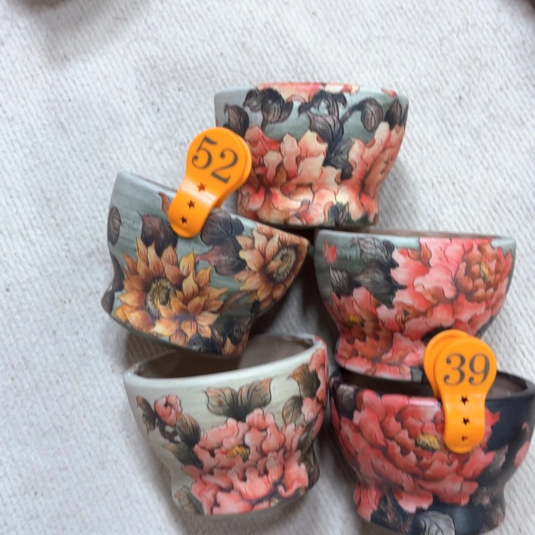 妖***肉紫砂花盆陶瓷多肉花盆精品