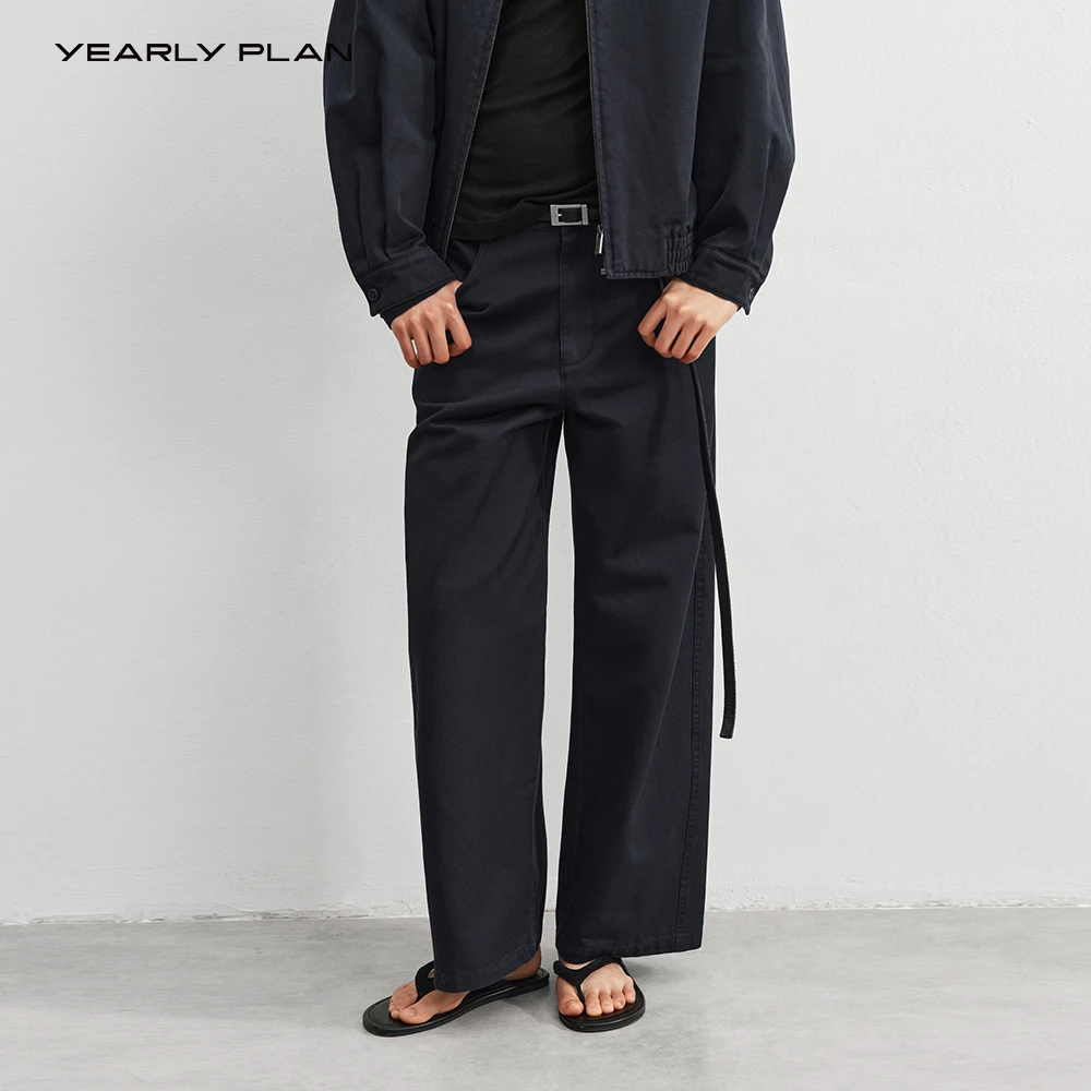 YEARLY PLAN 2025秋 利落有型松弛随性低腰休闲棉质长裤 2968