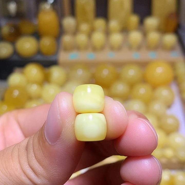 裸石蜜蜡未镶嵌天然俄料金白妖花蜜蜡精工直切9.5