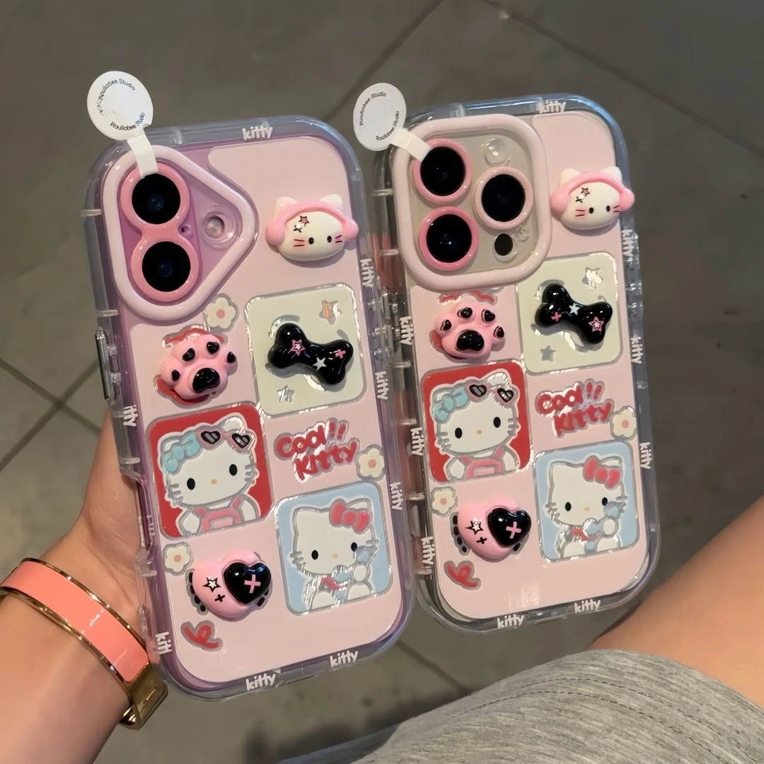 适用耳机猫爪KT猫公仔苹果16/15pro手机壳华为vivo小米15oppo可爱