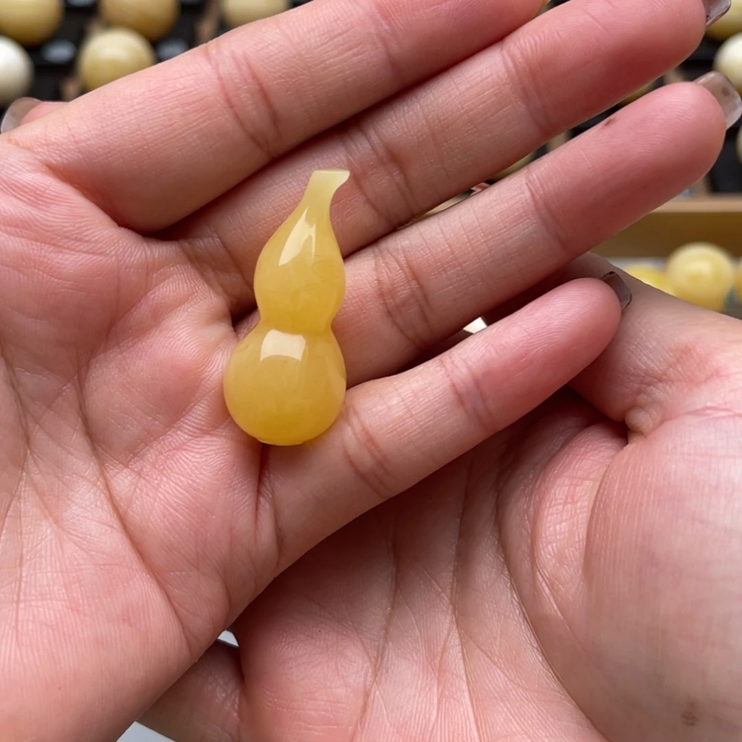 琥珀未镶嵌裸石蜜蜡葫芦笑