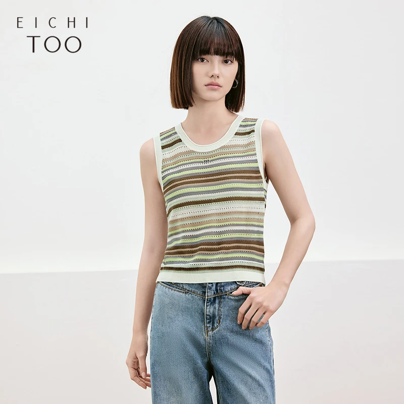 A爱居兔女2025年夏季新款休闲时尚新颖针织衫工字背心ENZSJ2Q002A